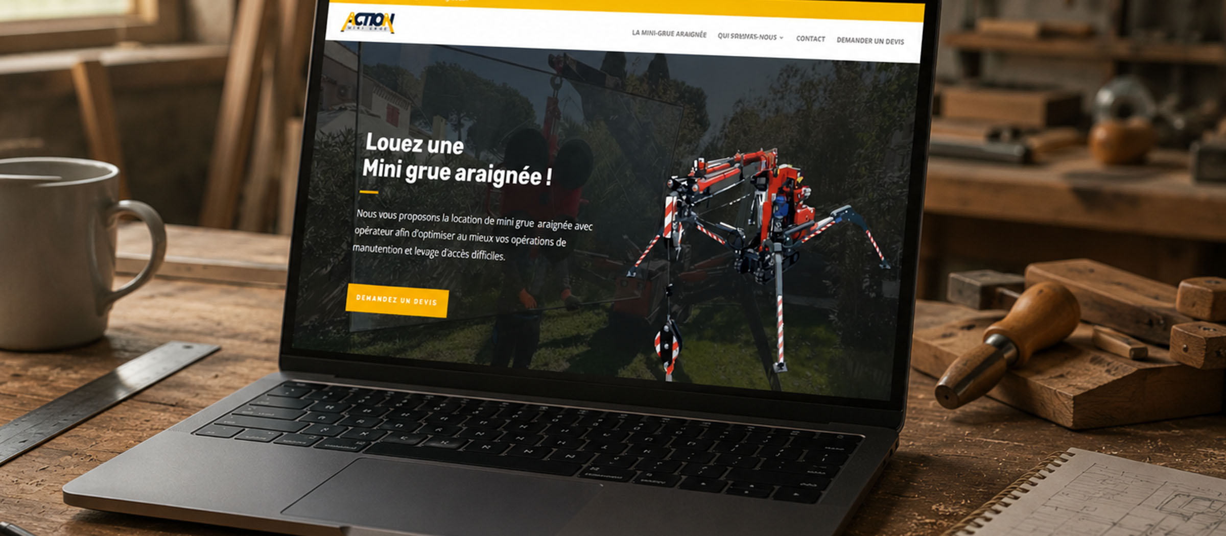 ACTION MINI GRUE — site vitrine en situation