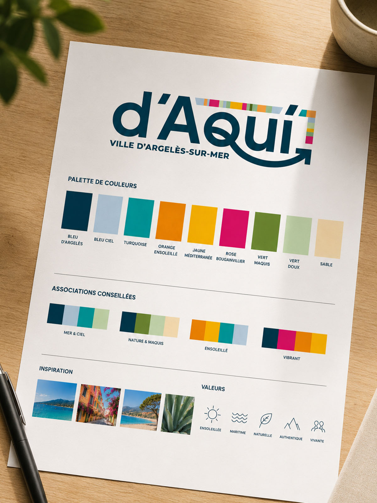 D'AQUI — charte graphique et palette de couleurs
